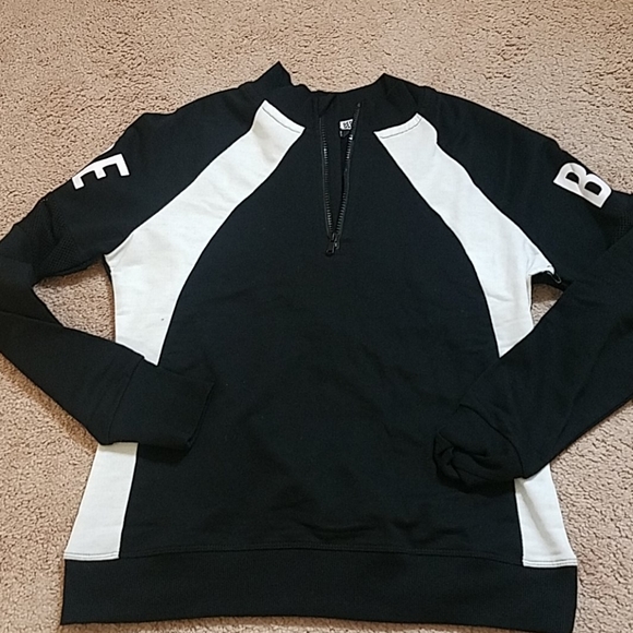 Bebe black and white zipper front sweatshirt - Picture 7 of 8